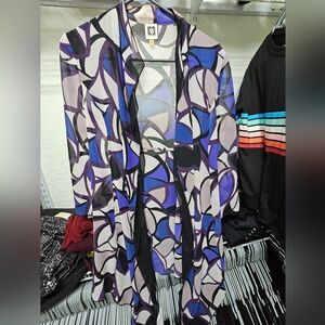 Anne Klein Women's Abstract Pattern Blazer - Purple, Black, White
